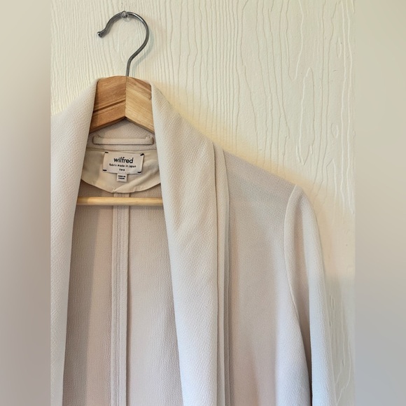 Wilfred Aritzia Off White Cream Crepe Chevalier Blazer Jacket Cardigan - Picture 12 of 17